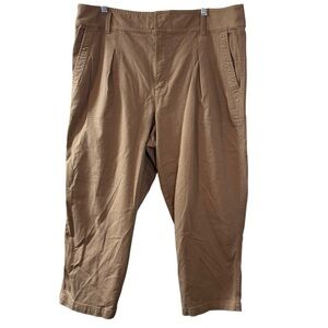 Loft Capri Crop tan beige pants Women’s 14 Petite travel vacation spring summer